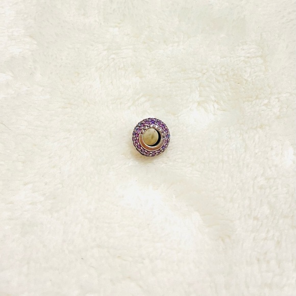 New Pandora charm Pave with Pink Zirconia Retired Sterling Silver Pave Lights - Picture 3 of 3